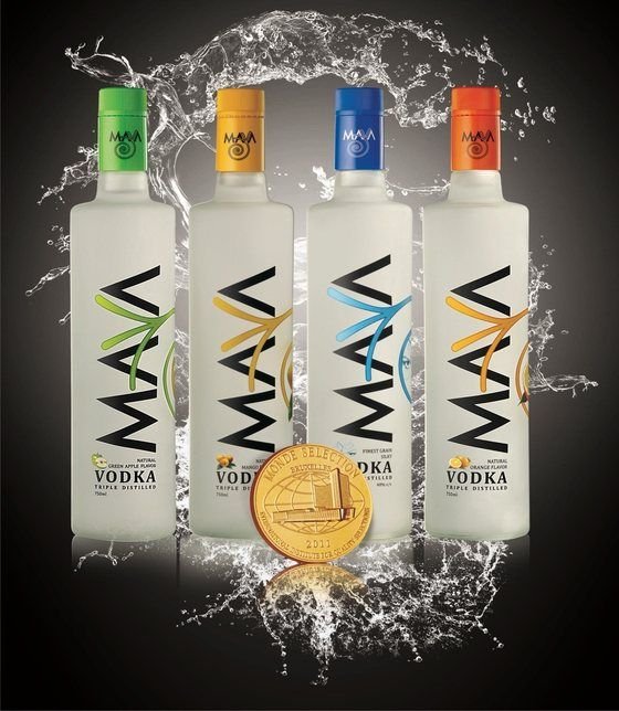 Maya flavoured vodka, four variants